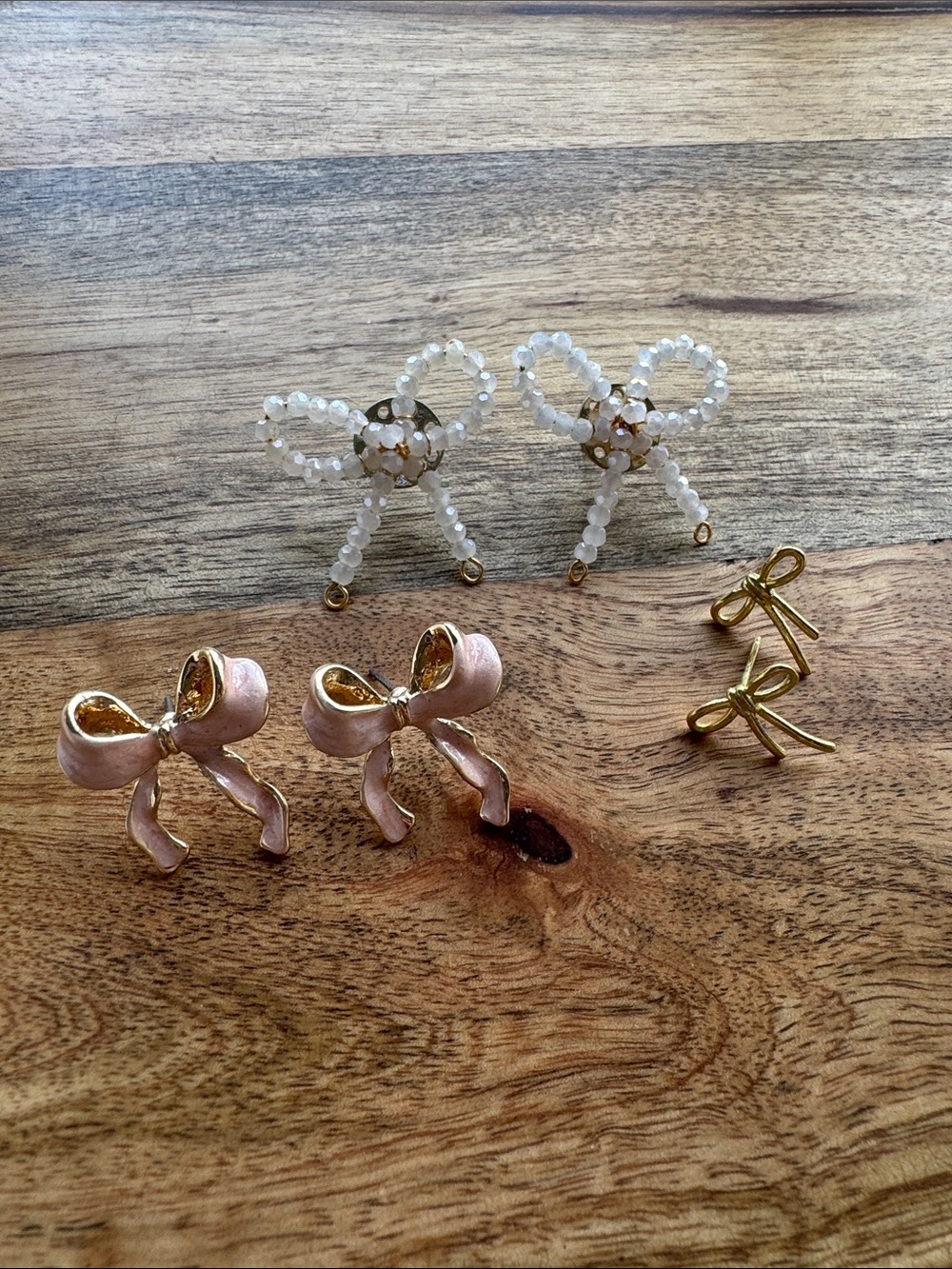 Bow Earrings Costume Jewelry - 3 Pairs - Picture 1 of 4